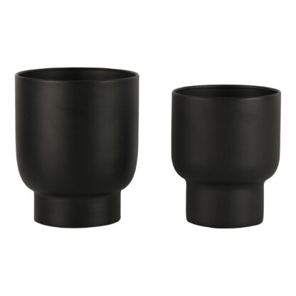 Fulda Blumentöpfe - Blumentöpfe, Metall, schwarz, 2er-Set – Bild 2