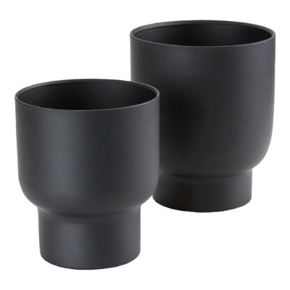 Fulda Blumentöpfe - Blumentöpfe, Metall, schwarz, 2er-Set