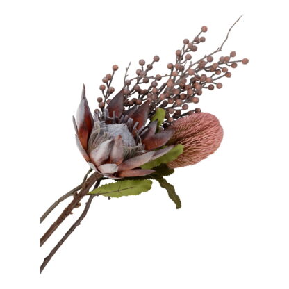 King Protea Bouquet - Künstliche Blumen, Rosenmischung H:74 cm